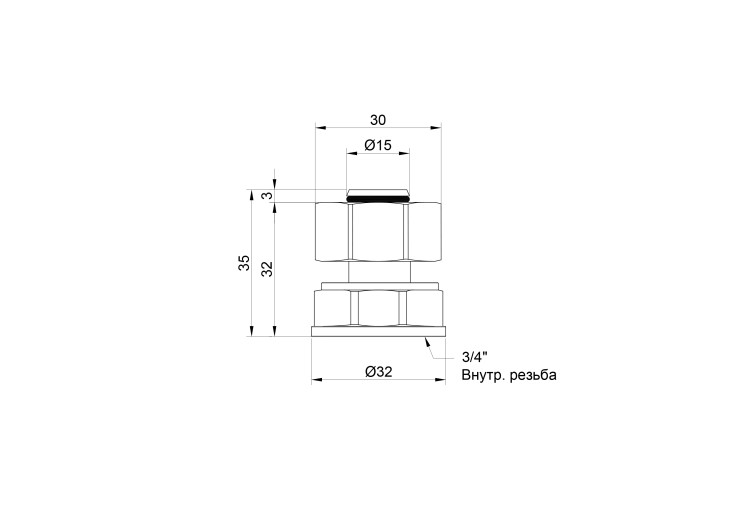 Переходник обжимной SD Plus 20х3/4" ВР SD153W2020 SD00002629