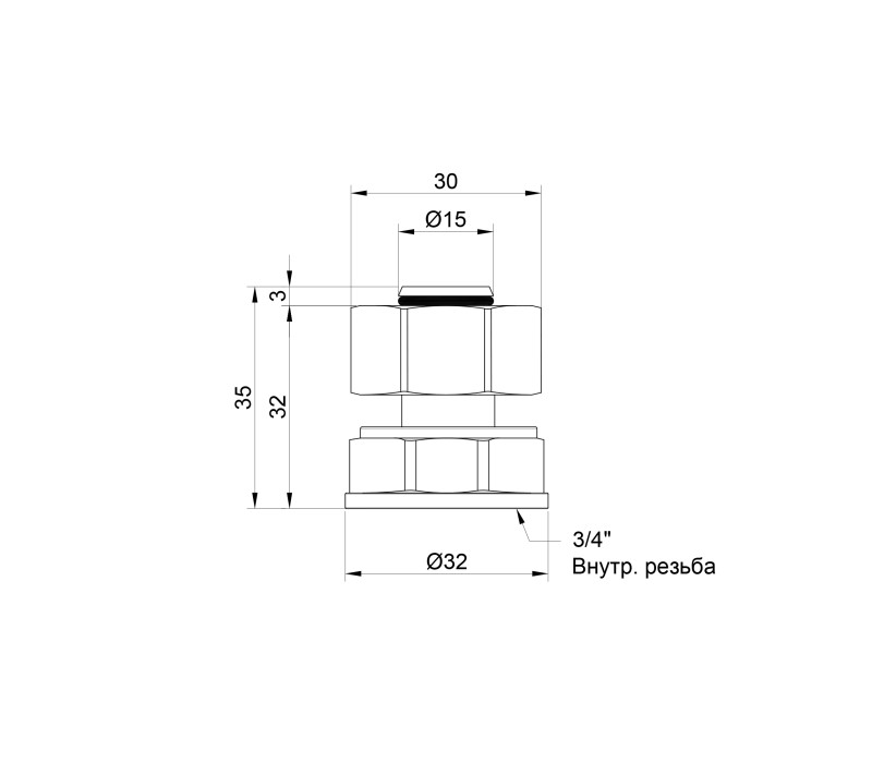 Переходник обжимной SD Plus 20х3/4" ВР SD153W2020 SD00002629 Переходник обжимной SD Plus 20х3/4" ВР SD153W2020 SD00002629