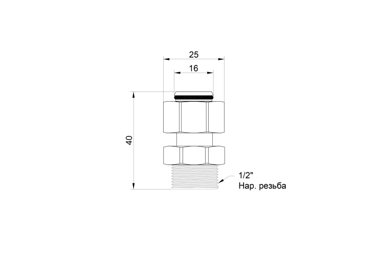 Переходник обжимной SD Plus 16х1/2" НР SD154W1615 SD00002624 Переходник обжимной SD Plus 16х1/2" НР SD154W1615 SD00002624