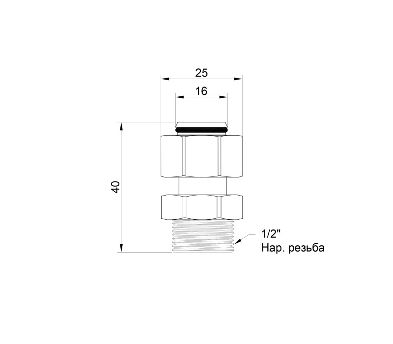 Переходник обжимной SD Plus 16х1/2" НР SD154W1615 SD00002624 Переходник обжимной SD Plus 16х1/2" НР SD154W1615 SD00002624