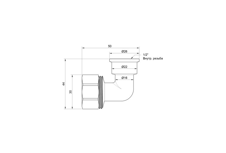 Уголок обжимной SD Plus 20х1/2" ВР SD156W2015 SD00002728 Уголок обжимной SD Plus 20х1/2" ВР SD156W2015 SD00002728