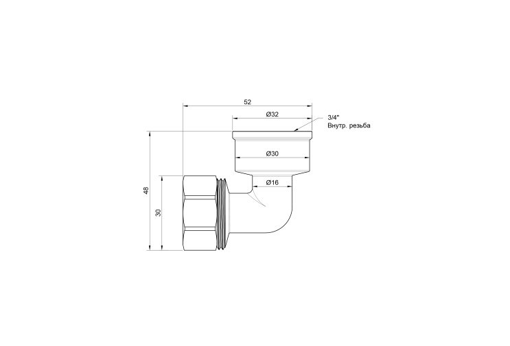 Уголок обжимной SD Plus 20х3/4" ВР SD156W2020 SD00002730 Уголок обжимной SD Plus 20х3/4" ВР SD156W2020 SD00002730