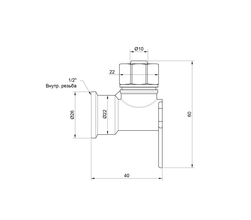 Угол обжимной SD Plus настенный 16х1/2" ВР SD162W1615 SD00002709