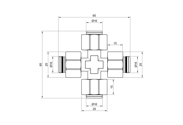 Крестовина обжимная SD Plus 16 SD150W16161616 SD00002532
