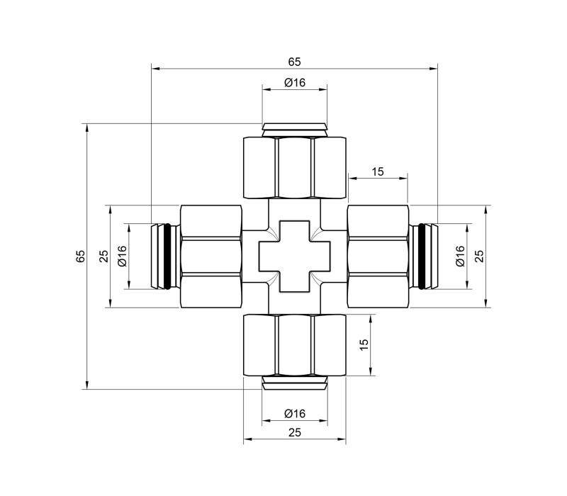 Крестовина обжимная SD Plus 16 SD150W16161616 SD00002532 Крестовина обжимная SD Plus 16 SD150W16161616 SD00002532