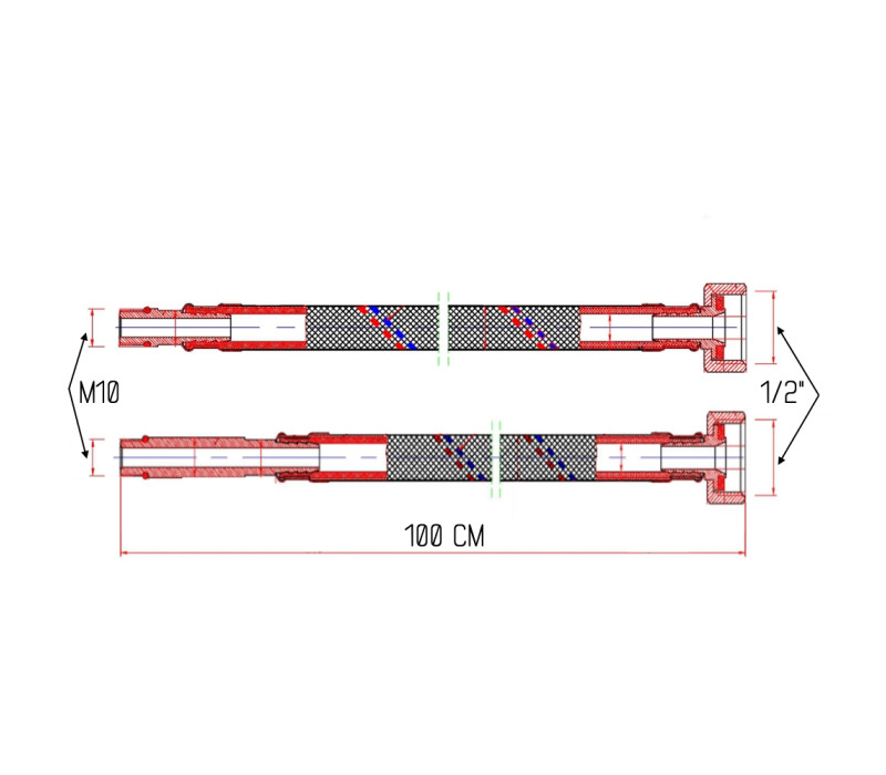 Гибкая подводка для смесителя SD Forte М10 100 см SF380W100 SD00002762