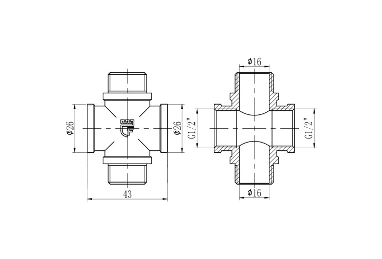 Крестовина SD Forte 1/2" ВН SF35515 SD00002537 Крестовина SD Forte 1/2" ВН SF35515 SD00002537