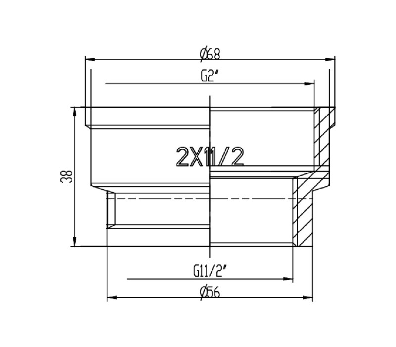 Муфта редукционная SD Forte 2"х1" 1/2 ВВ SF3575040 SD00002541