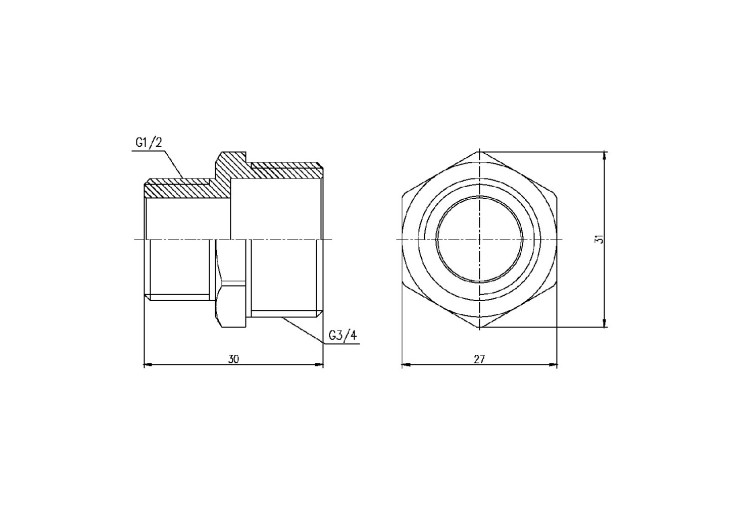 Ниппель редукционный SD Forte 1/2"х3/4" SF3592015 SD00002588