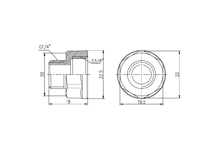 Переход SD Forte 3/8"х3/4" ВН SF36096 SD00002618 Переход SD Forte 3/8"х3/4" ВН SF36096 SD00002618