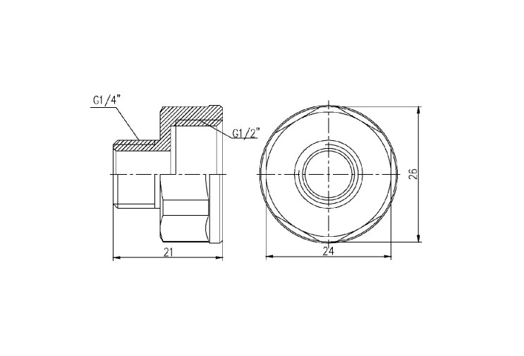 Переход SD Forte 1/2"х1/4" ВН SF360156 SD00002614