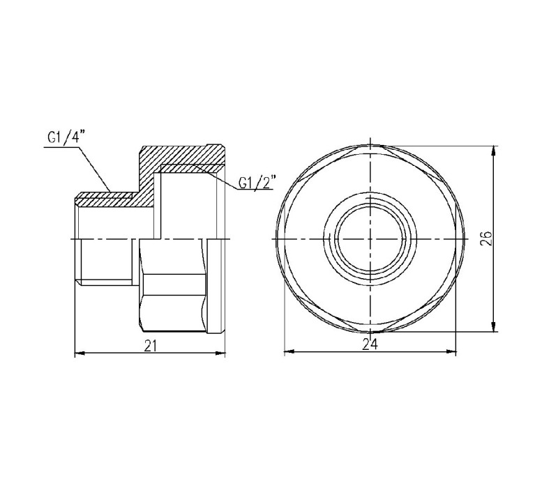 Перехід SD Forte 1/2"х1/4" ВЗ SF360156 SD00002614