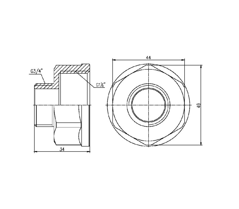 Перехід SD Forte 1" 1/4х3/4" ВЗ SF3603220 SD00002610