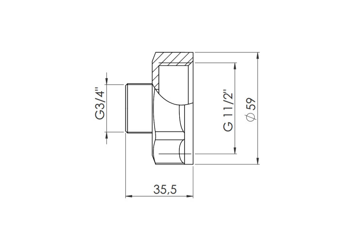Переход SD Forte 1" 1/2х3/4" ВН SF3604020 SD00002607