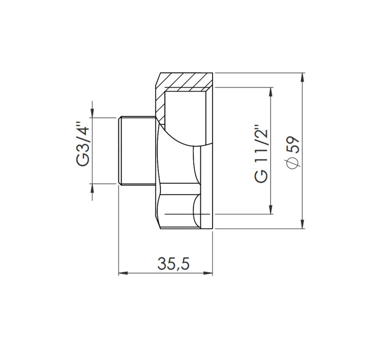 Перехід SD Forte 1" 1/2х3/4" ВЗ SF3604020 SD00002607