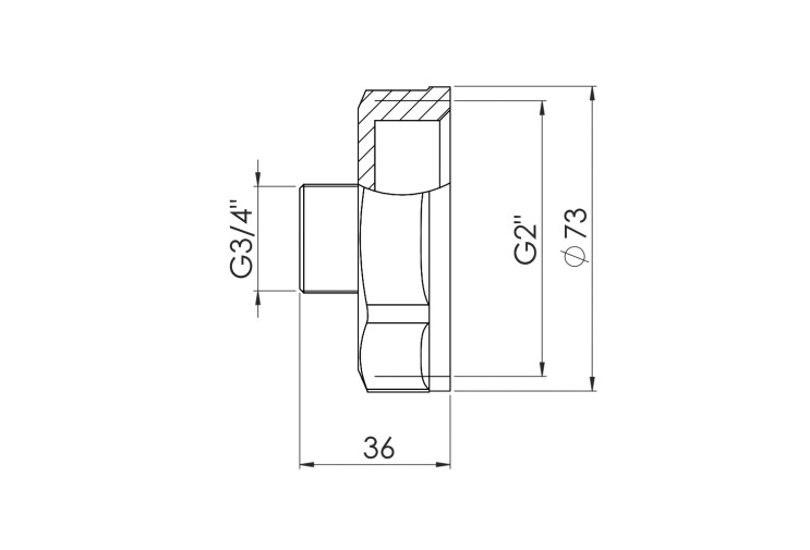 Переход SD Forte 2"х3/4" ВН SF3605020 SD00002604 Переход SD Forte 2"х3/4" ВН SF3605020 SD00002604