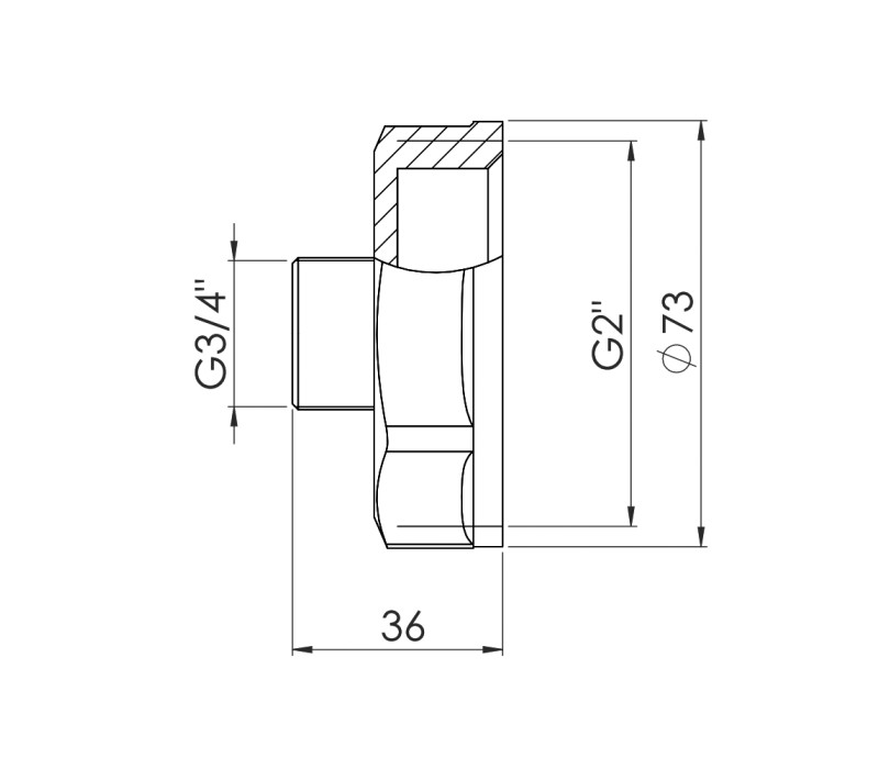 Перехід SD Forte 2"х3/4" ВЗ SF3605020 SD00002604 Перехід SD Forte 2"х3/4" ВЗ SF3605020 SD00002604