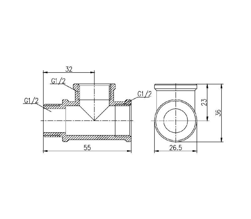 Трійник SD Forte 1/2" ВВЗ SF36315 SD00002662 Трійник SD Forte 1/2" ВВЗ SF36315 SD00002662