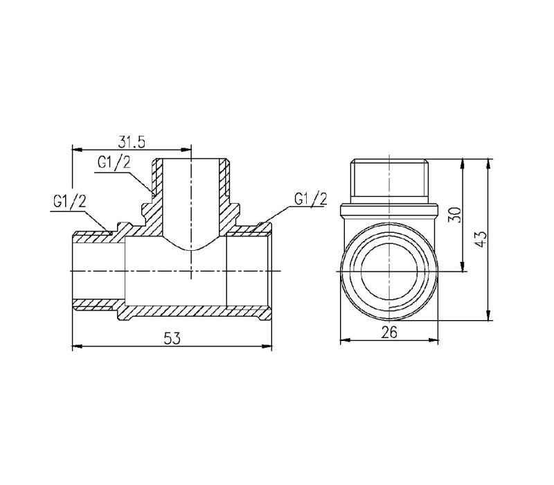 Трійник SD Forte 1/2" ВЗЗ SF36515 SD00002664 Трійник SD Forte 1/2" ВЗЗ SF36515 SD00002664