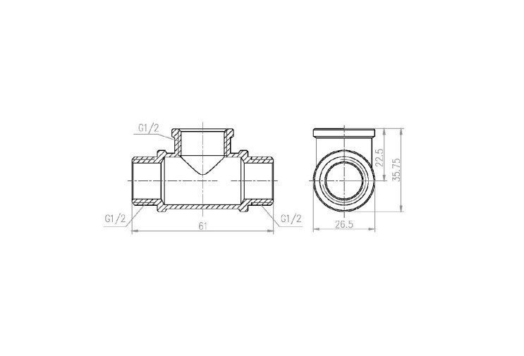 Трійник SD Forte 1/2" ВЗЗ SF36615 SD00002665