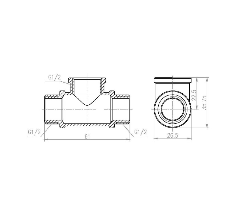 Трійник SD Forte 1/2" ВЗЗ SF36615 SD00002665