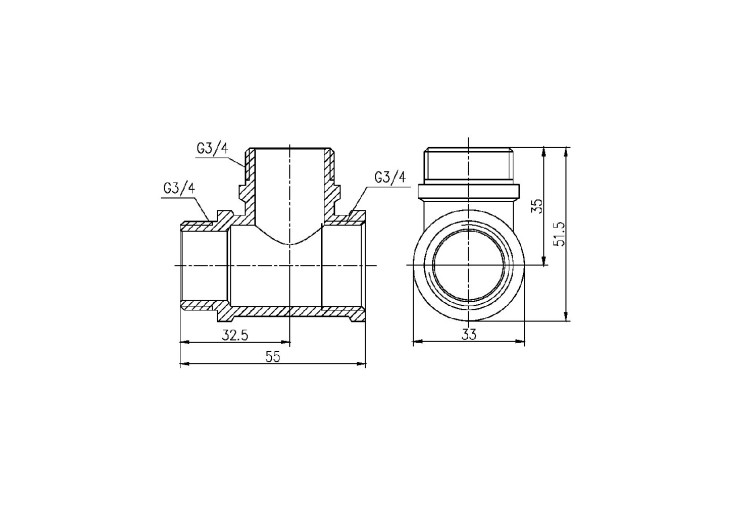 Трійник SD Forte 3/4" ВЗЗ SF36520 SD00002682