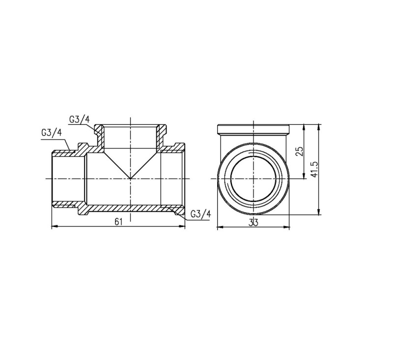 Трійник SD Forte 3/4" ВВЗ SF36320 SD00002680 Трійник SD Forte 3/4" ВВЗ SF36320 SD00002680