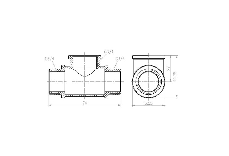 Трійник SD Forte 3/4" ВЗЗ SF36620 SD00002683