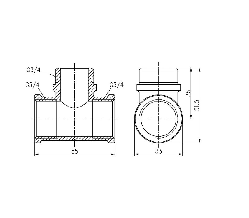 Тройник SD Forte 3/4" ВНВ SF36420 SD00002681