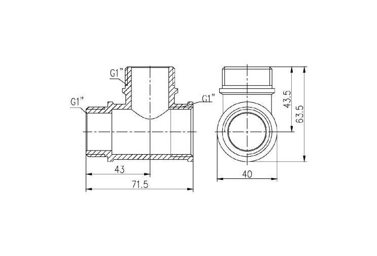 Трійник SD Forte 1" ВЗЗ SF36525 SD00002656