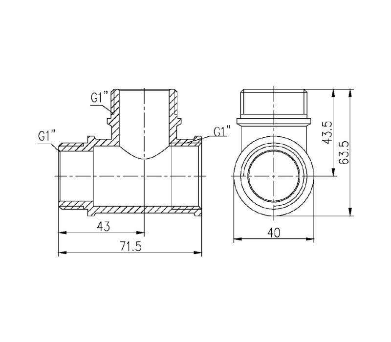 Трійник SD Forte 1" ВЗЗ SF36525 SD00002656 Трійник SD Forte 1" ВЗЗ SF36525 SD00002656