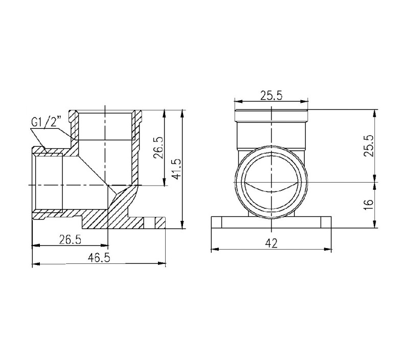 Кутик настінний SD Forte 1/2" ВВ SF37115 SD00002719