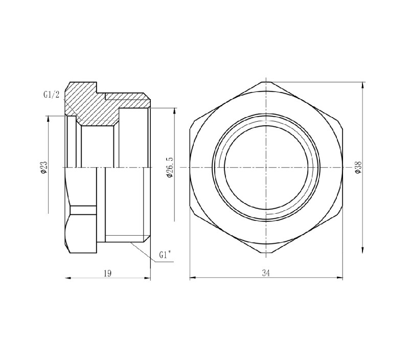 Футорка SD Forte 1"х1/2" ЗВ SF3742515 SD00002747 Футорка SD Forte 1"х1/2" ЗВ SF3742515 SD00002747