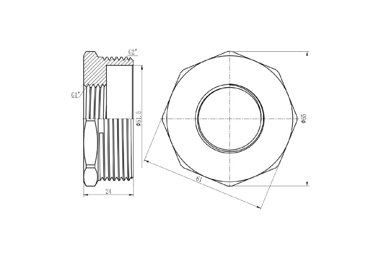 Футорка SD Forte 2"х1" НВ SF3745025 SD00002739