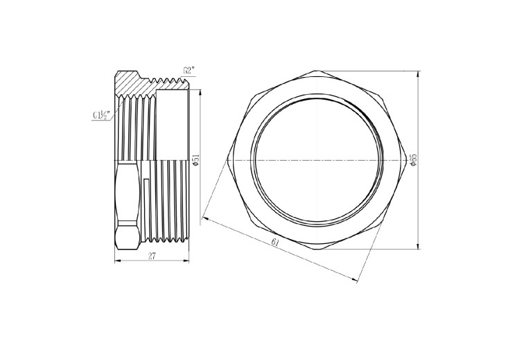 Футорка SD Forte 2"х1" 1/2 НВ SF3745040 SD00002737 Футорка SD Forte 2"х1" 1/2 НВ SF3745040 SD00002737