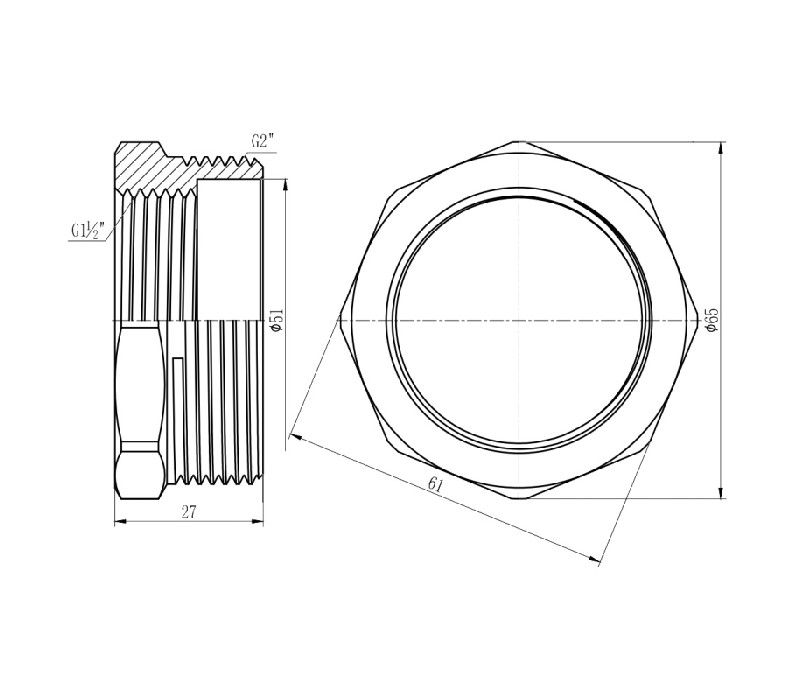 Футорка SD Forte 2"х1" 1/2 ЗВ SF3745040 SD00002737 Футорка SD Forte 2"х1" 1/2 ЗВ SF3745040 SD00002737