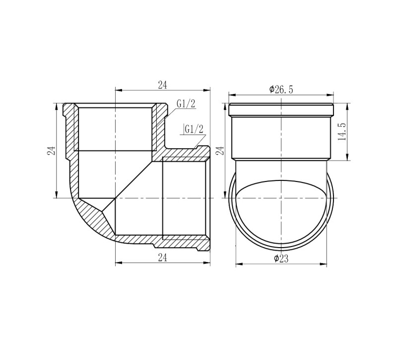 Кутик SD Forte 1/2" ВВ хром SF368H15 SD00002714 Кутик SD Forte 1/2" ВВ хром SF368H15 SD00002714