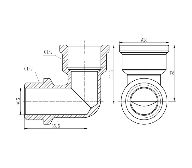 Кутик SD Forte 1/2" ВЗ хром SF372H15 SD00002715 Кутик SD Forte 1/2" ВЗ хром SF372H15 SD00002715