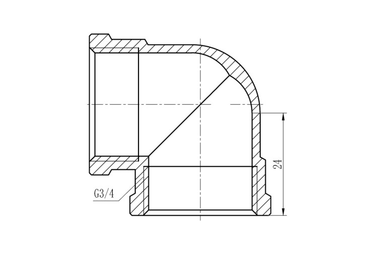 Кутик SD Forte 3/4" ВВ хром SF368H20 SD00002717