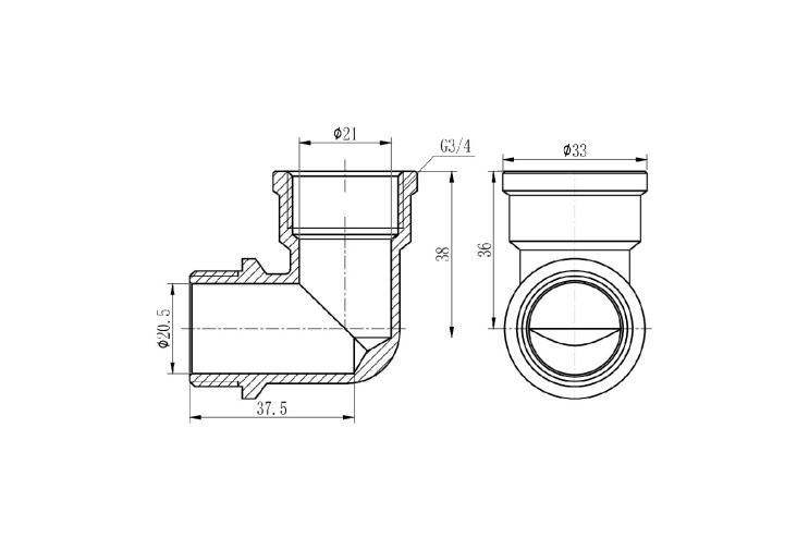 Кутик SD Forte 3/4" ВЗ хром SF372H20 SD00002718