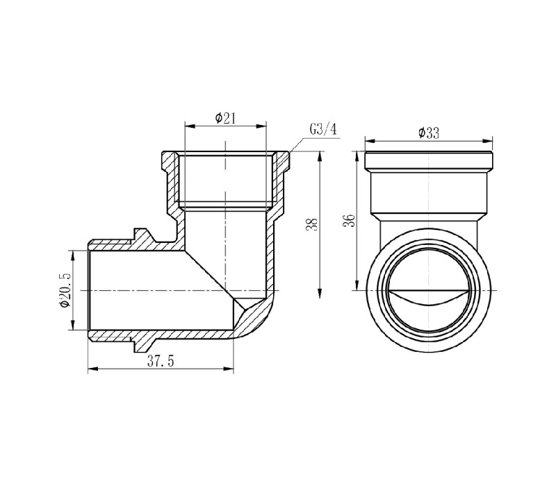 Кутик SD Forte 3/4" ВЗ хром SF372H20 SD00002718 Кутик SD Forte 3/4" ВЗ хром SF372H20 SD00002718
