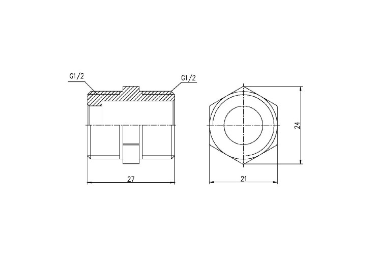 Ниппель SD Forte 1/2" хром SF358H15 SD00002597 Ниппель SD Forte 1/2" хром SF358H15 SD00002597