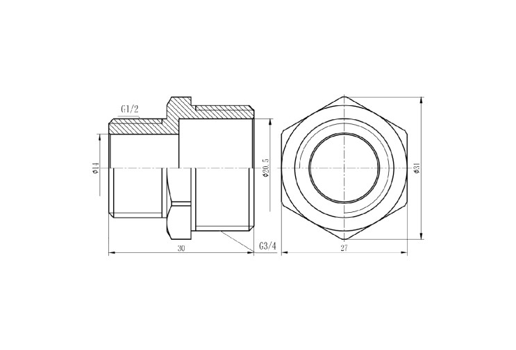 Ниппель редукционный SD Forte 3/4"х1/2" хром SF359H2015 SD00002598