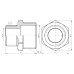 Ниппель редукционный SD Forte 3/4"х1/2" хром SF359H2015 SD00002598