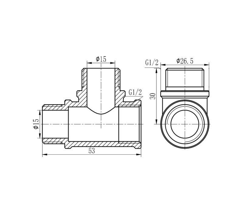 Трійник SD Forte 1/2" ВЗЗ хром SF365H15 SD00002688 Трійник SD Forte 1/2" ВЗЗ хром SF365H15 SD00002688