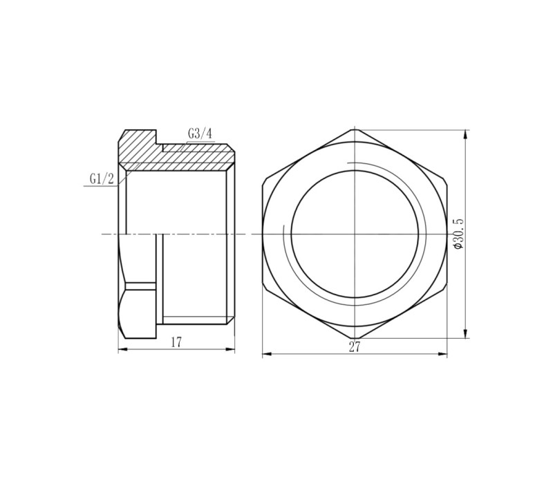 Футорка SD Forte 3/4"х1/2" ЗВ хром SF374H2015 SD00002756 Футорка SD Forte 3/4"х1/2" ЗВ хром SF374H2015 SD00002756