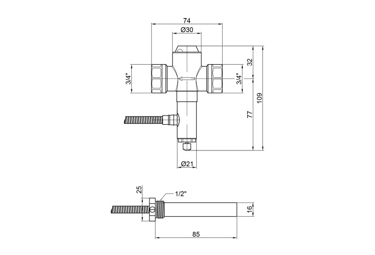Клапан теплового сброса Icma 3/4" №608 SD00005050