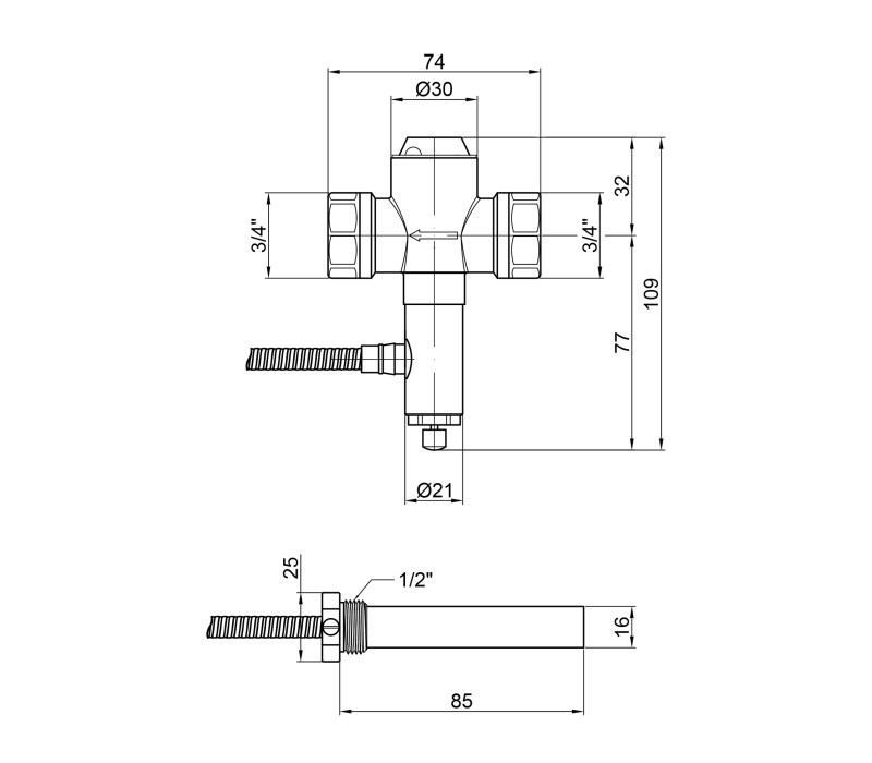 Клапан теплового сброса Icma 3/4" №608 SD00005050 Клапан теплового сброса Icma 3/4" №608 SD00005050
