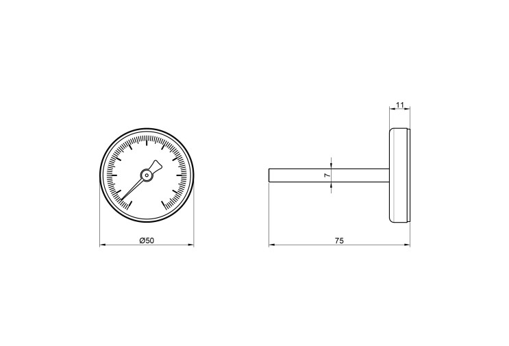 Термометр Icma 0-120°С для антиконденсаційного клапана №134 SD00008819