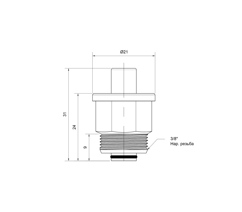 Клапан для повітровідвідника Icma 3/8" №710 SD00012354 Клапан для повітровідвідника Icma 3/8" №710 SD00012354